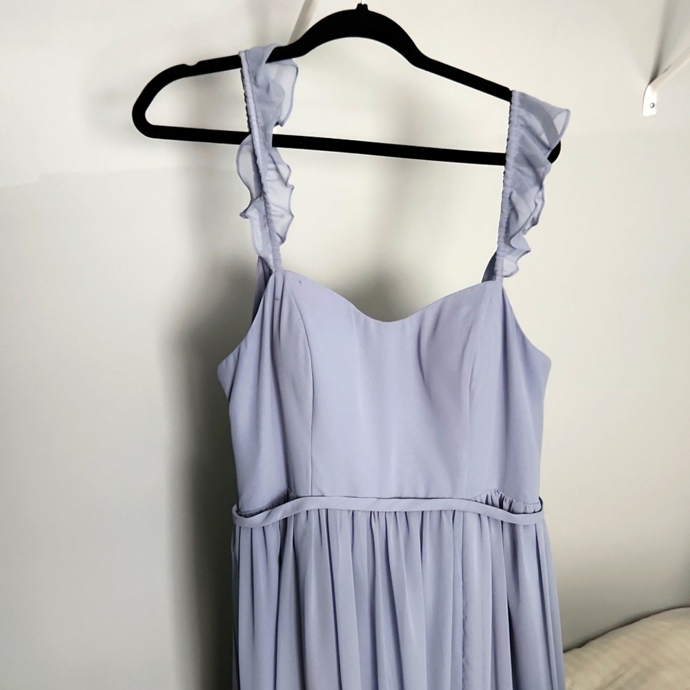 Dusty Blue Azazie Metz Bridesmaids Dress, size 14